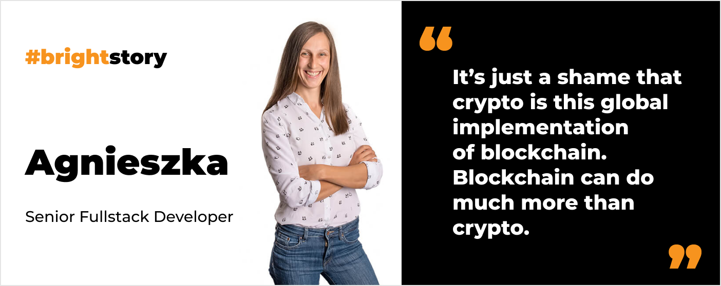 Agnieszka's quote on blockchain
