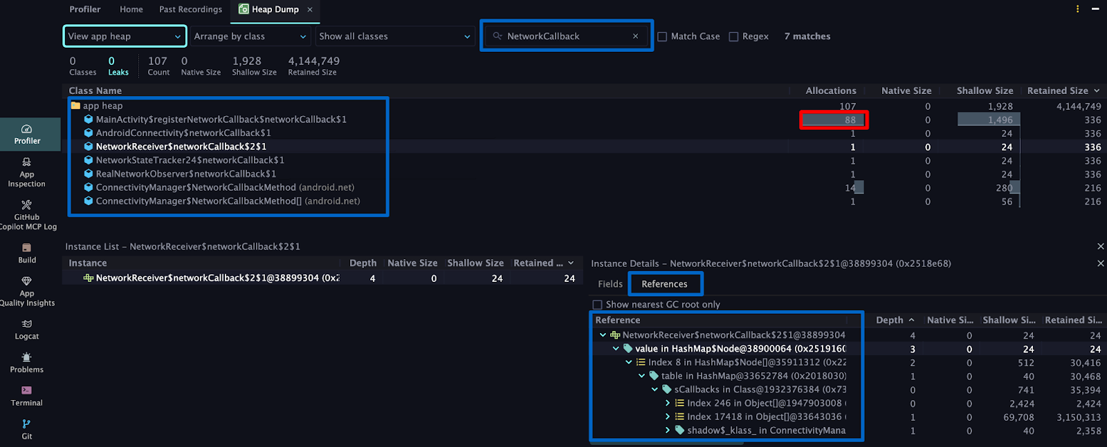 ConnectivityException Profiler ConnectivityException Profiler