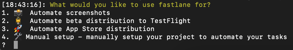 fastlane setup options