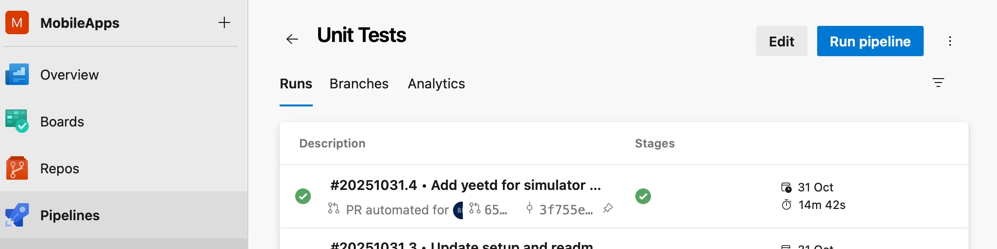 Run pipeline maually