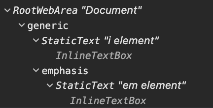 Difference between i and em tag in chrome dev tools