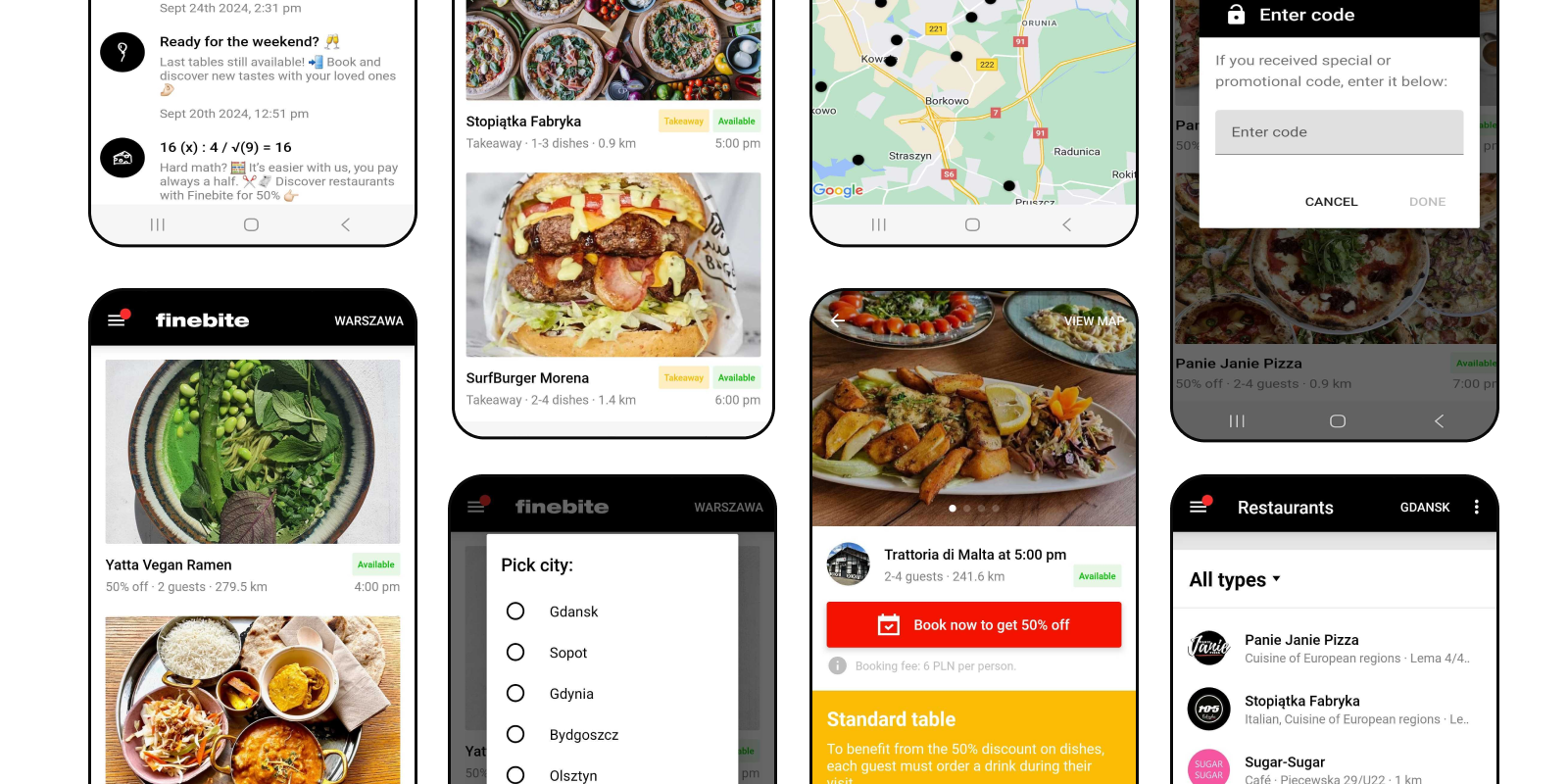 Finebite app designs