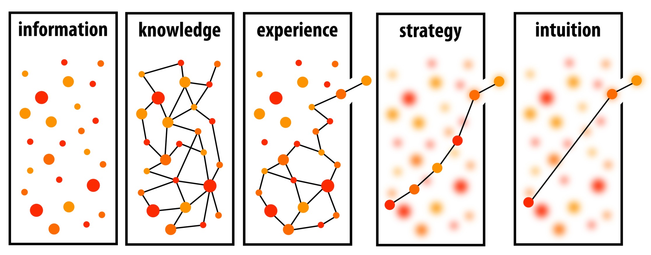The difference between information knowledge and experience