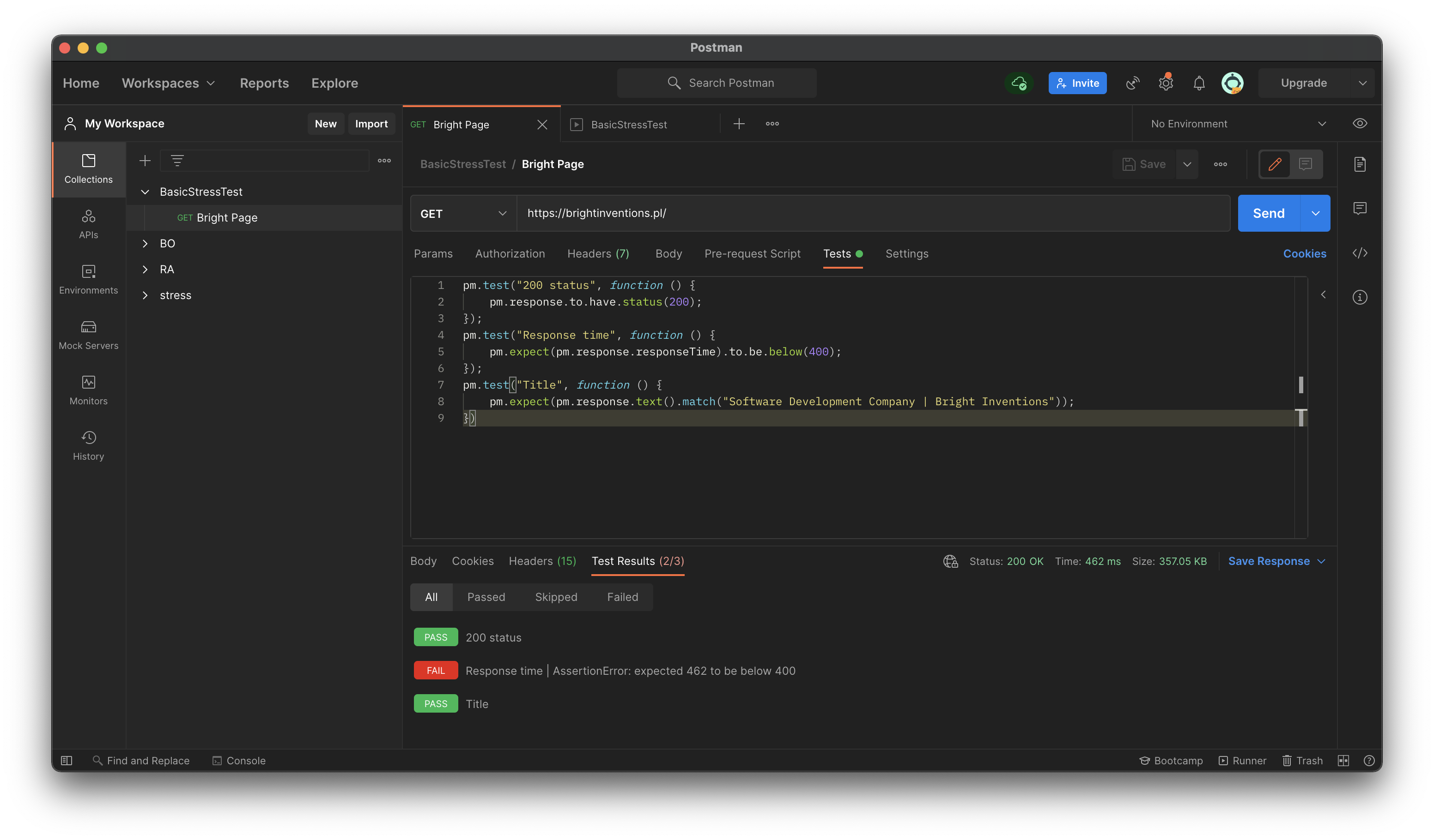 postman tests
