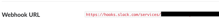 Slack website - webhook URL image