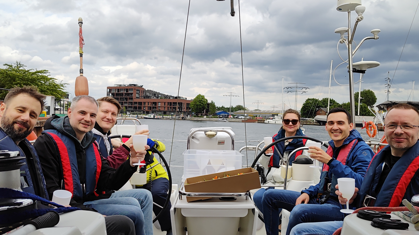 At the Bright Inventions sailing team retreat.