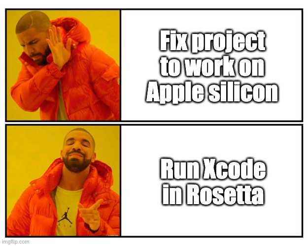 Drake xcode meme