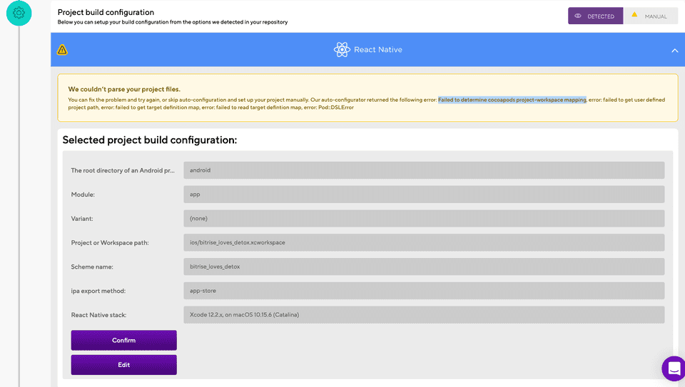 Project configuration