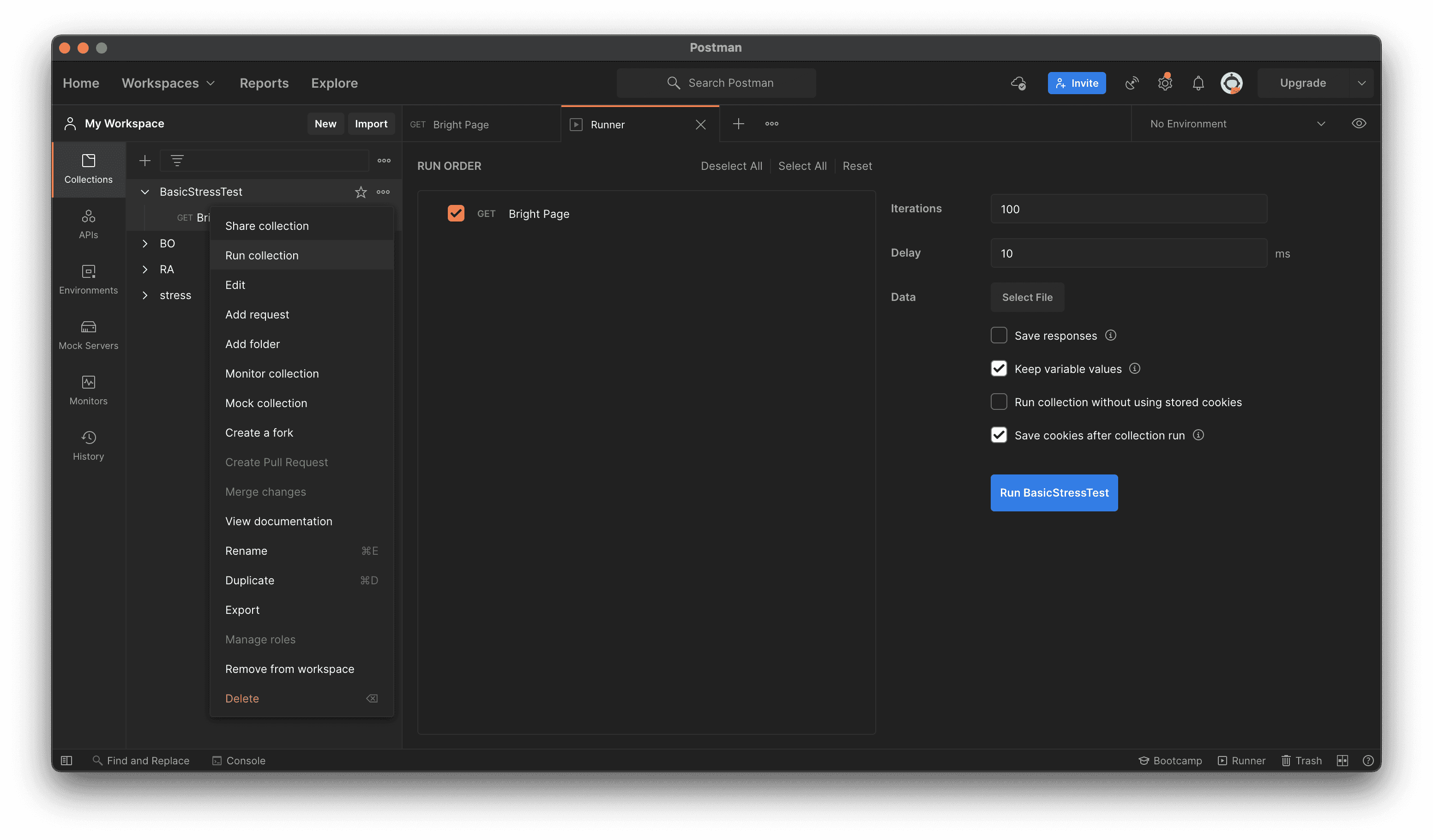 Performance testing in Postman | Bright Inventions