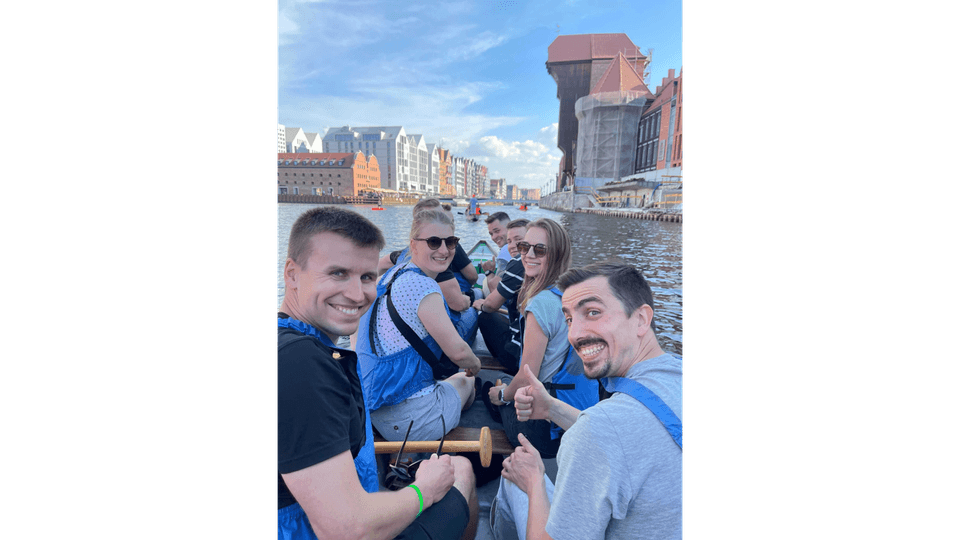 During a team retreat in the center of Gdańsk.