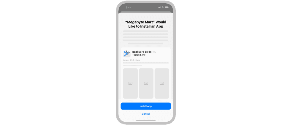 Alternative Markeplace App installing an app