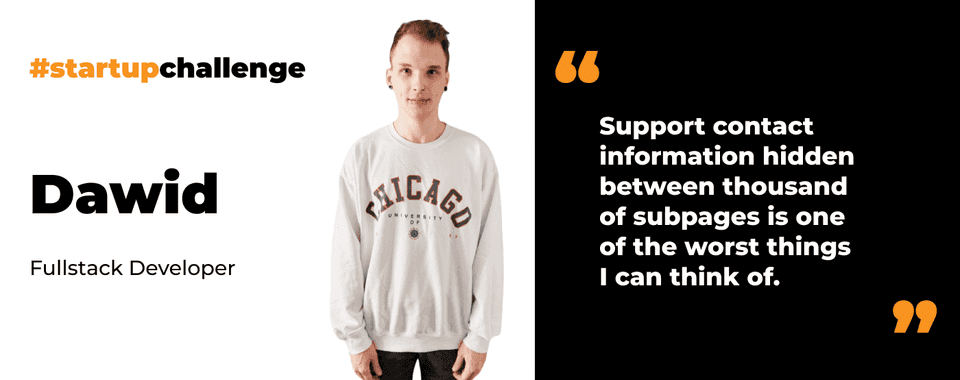 Dawid's quote on support contact info